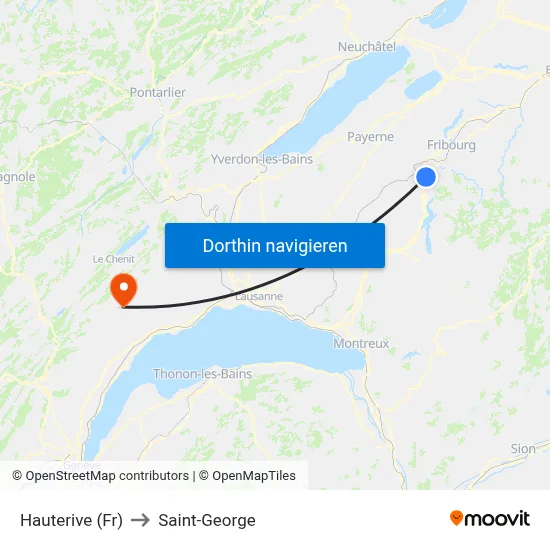 Hauterive (Fr) to Saint-George map
