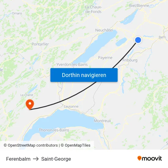 Ferenbalm to Saint-George map
