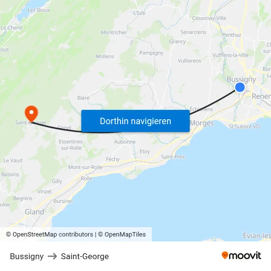 Bussigny to Saint-George map