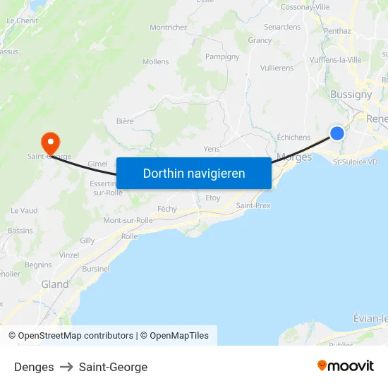 Denges to Saint-George map