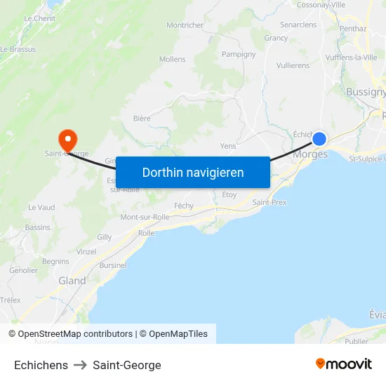 Echichens to Saint-George map