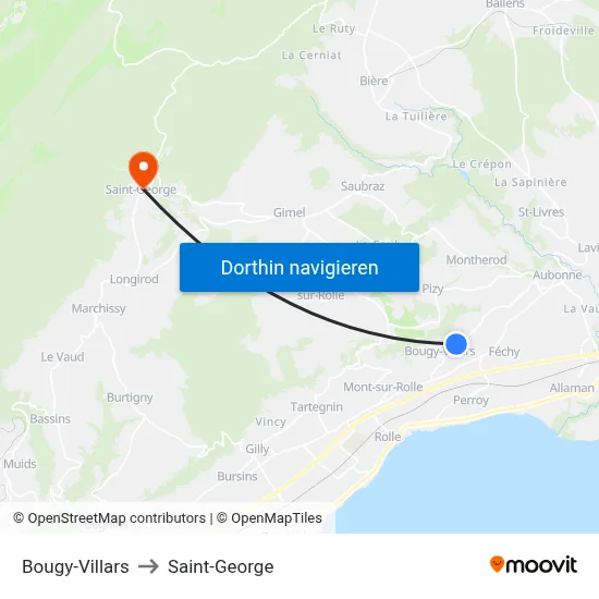 Bougy-Villars to Saint-George map