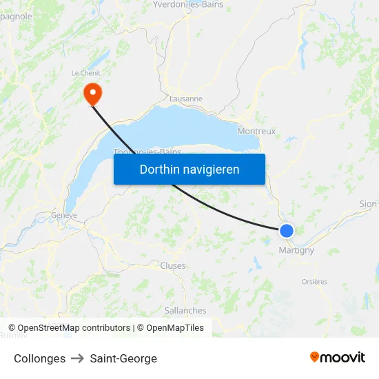 Collonges to Saint-George map