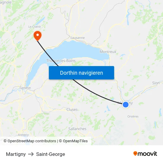 Martigny to Saint-George map