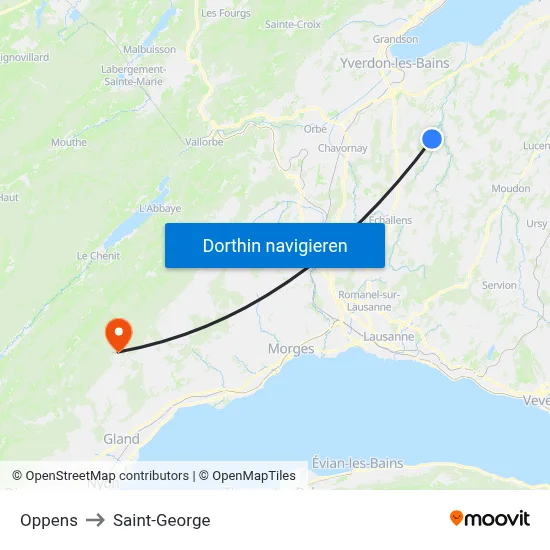 Oppens to Saint-George map