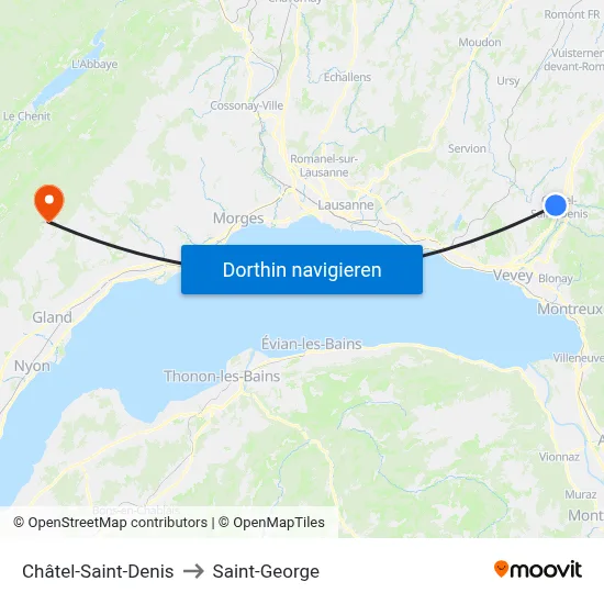 Châtel-Saint-Denis to Saint-George map