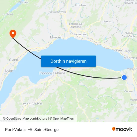 Port-Valais to Saint-George map