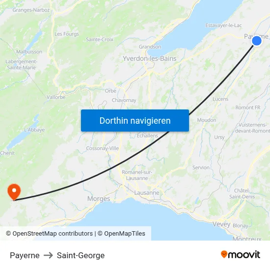 Payerne to Saint-George map