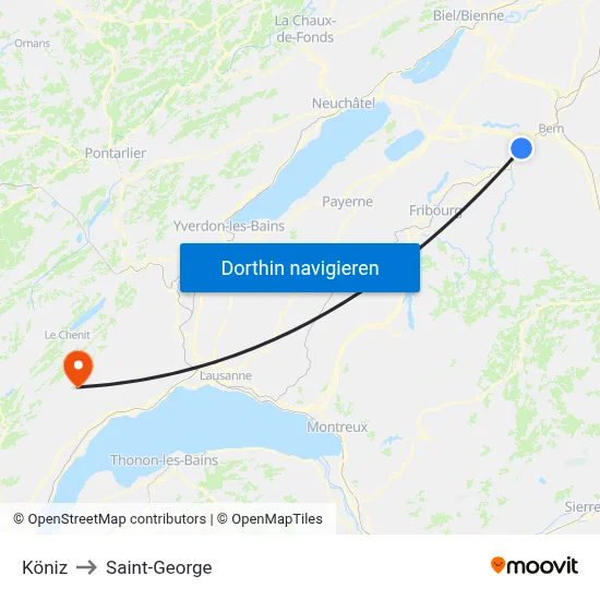 Köniz to Saint-George map