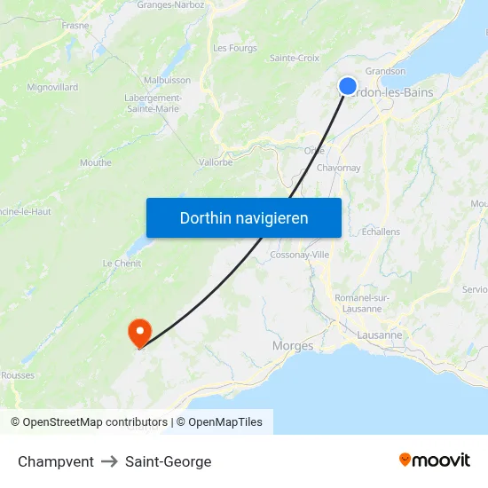Champvent to Saint-George map