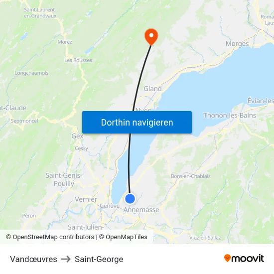 Vandœuvres to Saint-George map