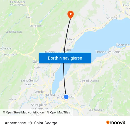 Annemasse to Saint-George map