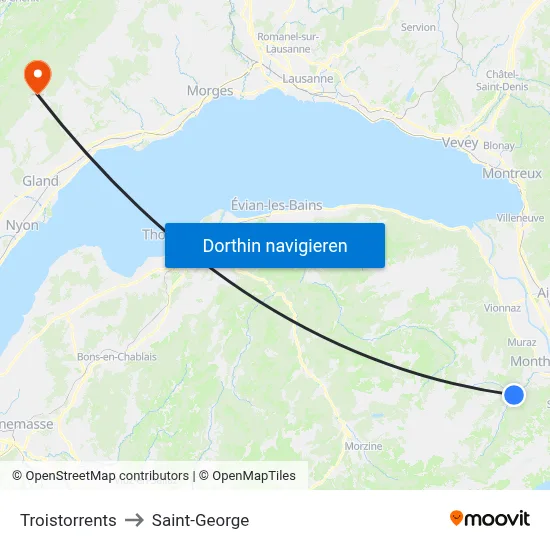 Troistorrents to Saint-George map