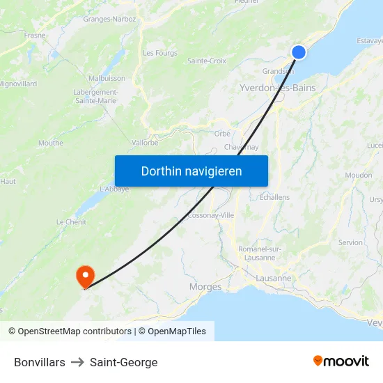 Bonvillars to Saint-George map