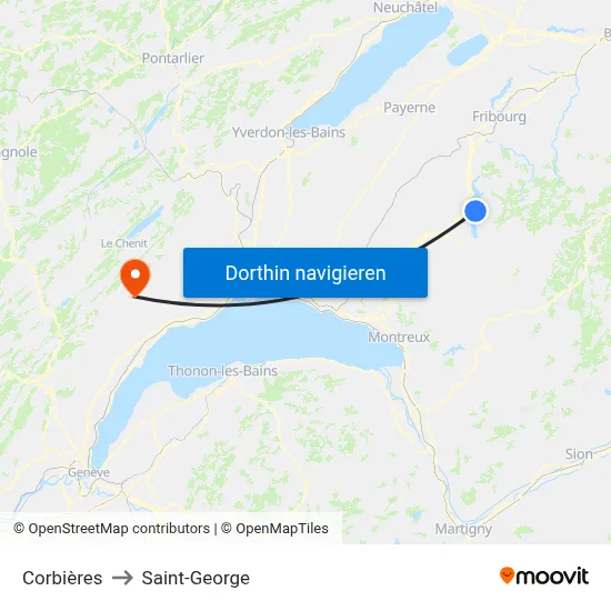 Corbières to Saint-George map
