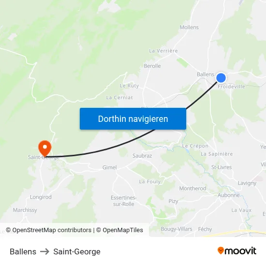 Ballens to Saint-George map