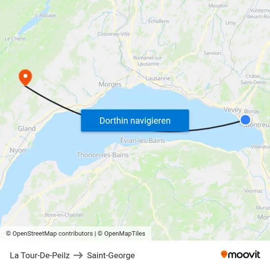 La Tour-De-Peilz to Saint-George map