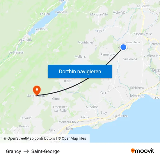 Grancy to Saint-George map