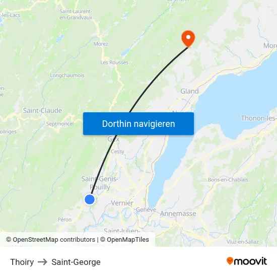 Thoiry to Saint-George map