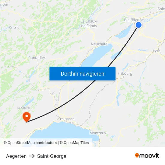 Aegerten to Saint-George map