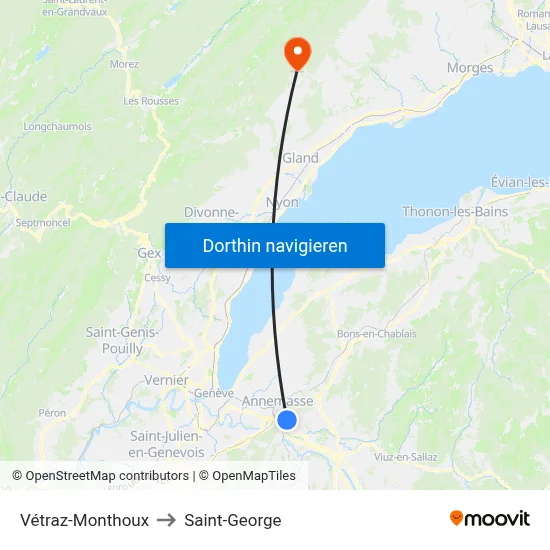 Vétraz-Monthoux to Saint-George map