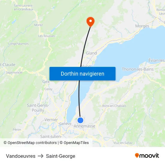Vandoeuvres to Saint-George map