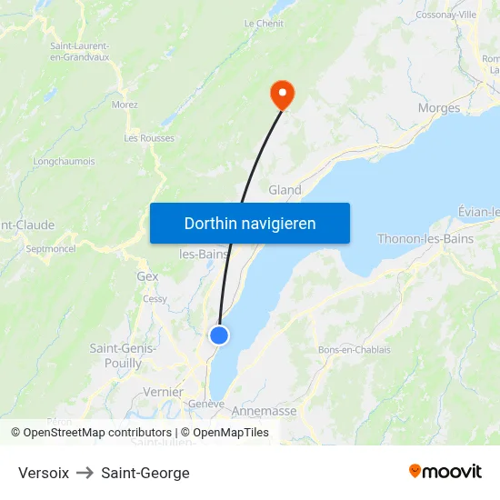 Versoix to Saint-George map