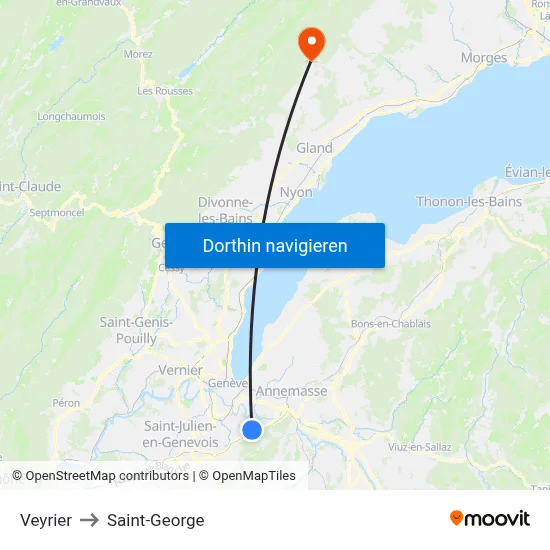 Veyrier to Saint-George map