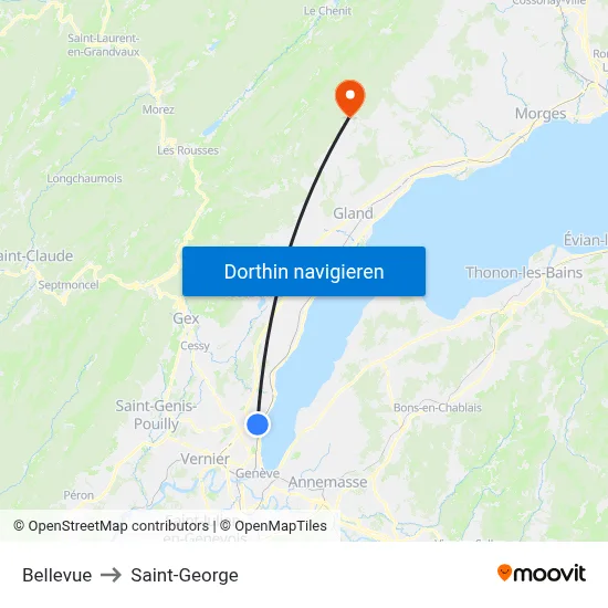 Bellevue to Saint-George map