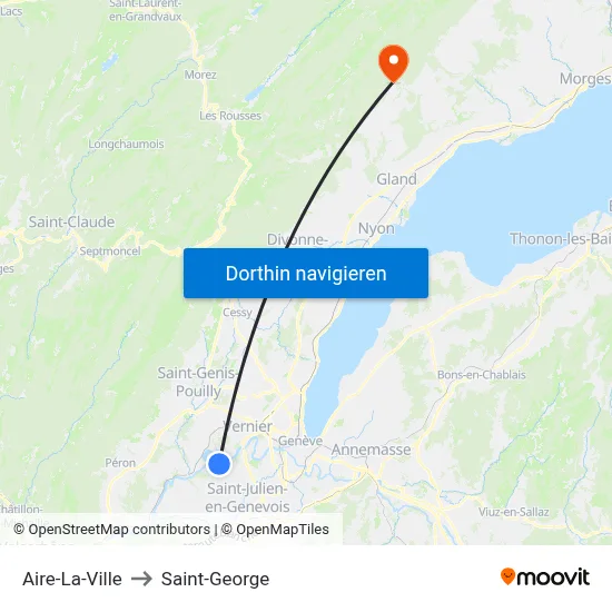 Aire-La-Ville to Saint-George map