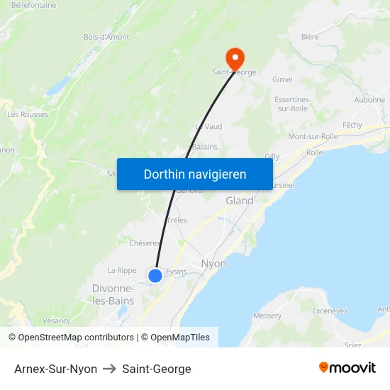 Arnex-Sur-Nyon to Saint-George map