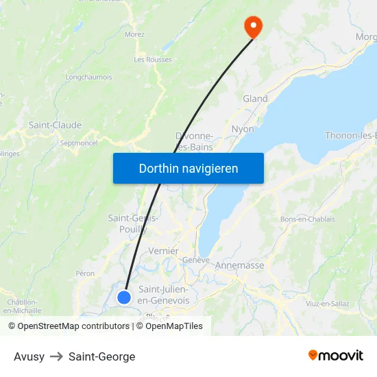 Avusy to Saint-George map