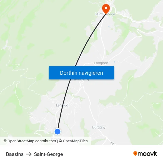 Bassins to Saint-George map