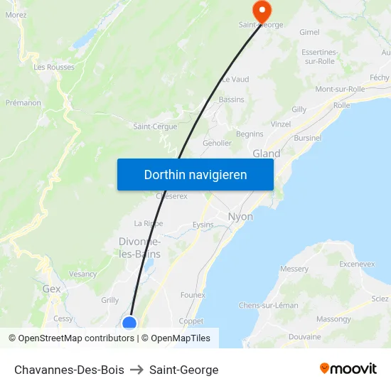Chavannes-Des-Bois to Saint-George map