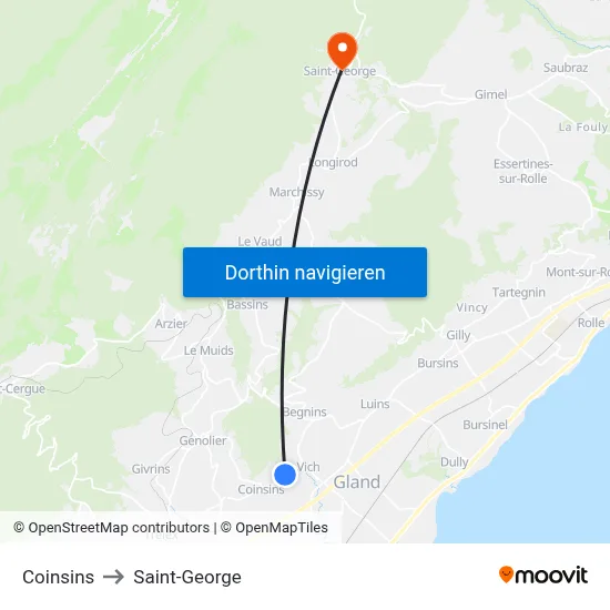 Coinsins to Saint-George map