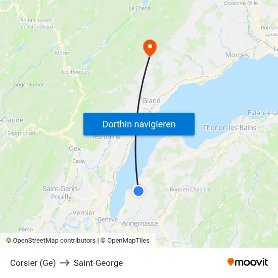 Corsier (Ge) to Saint-George map