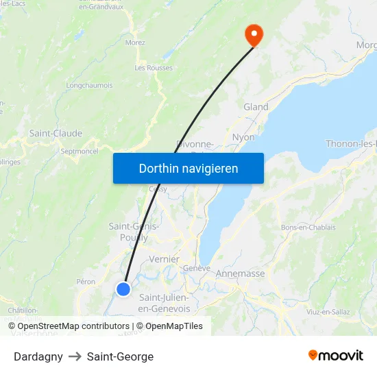Dardagny to Saint-George map