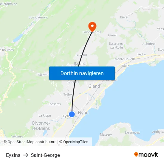 Eysins to Saint-George map