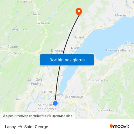 Lancy to Saint-George map