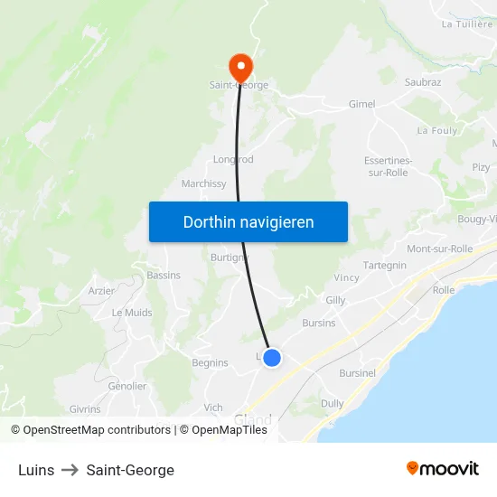 Luins to Saint-George map