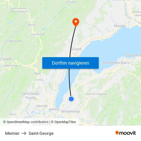 Meinier to Saint-George map