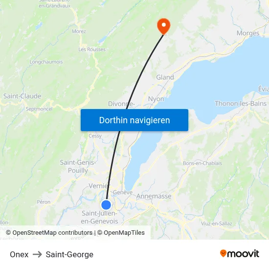 Onex to Saint-George map