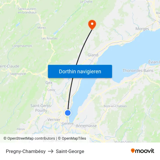 Pregny-Chambésy to Saint-George map
