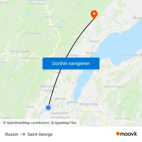 Russin to Saint-George map
