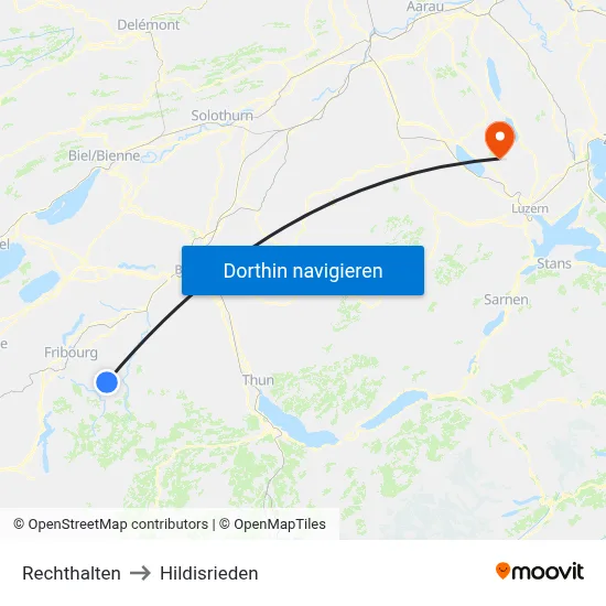 Rechthalten to Hildisrieden map