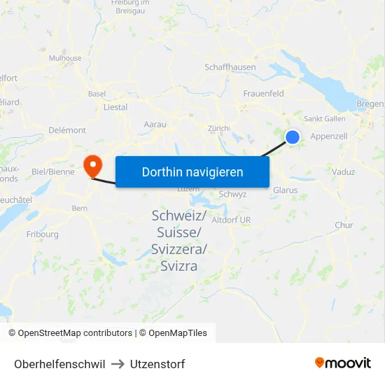 Oberhelfenschwil to Utzenstorf map