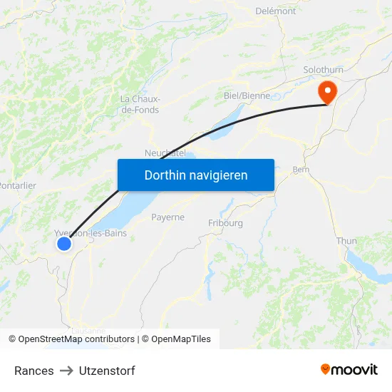 Rances to Utzenstorf map
