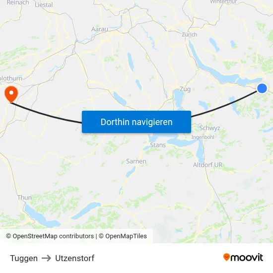Tuggen to Utzenstorf map