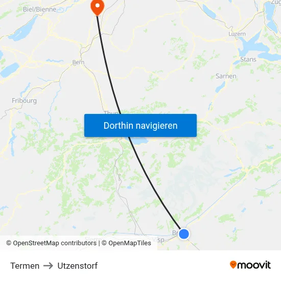 Termen to Utzenstorf map