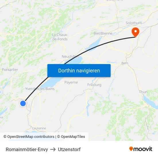 Romainmôtier-Envy to Utzenstorf map